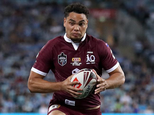 Xavier Coates is his club’s only sure thing for Maroons selection. Picture: Mark Kolbe/Getty