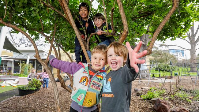 Dylan, Felix, Luca and Max at Powlett Reserve Children’s Centre. Picture: Tim Carrafa