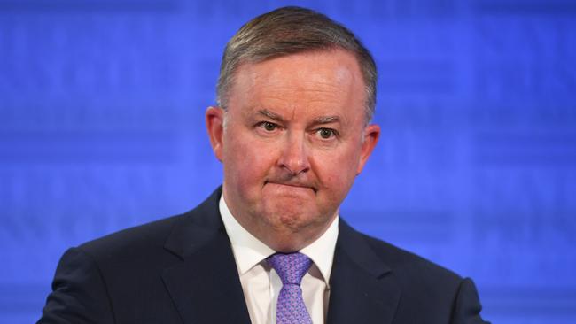 Anthony Albanese speaks at the National Press Club in Canberra on Friday.