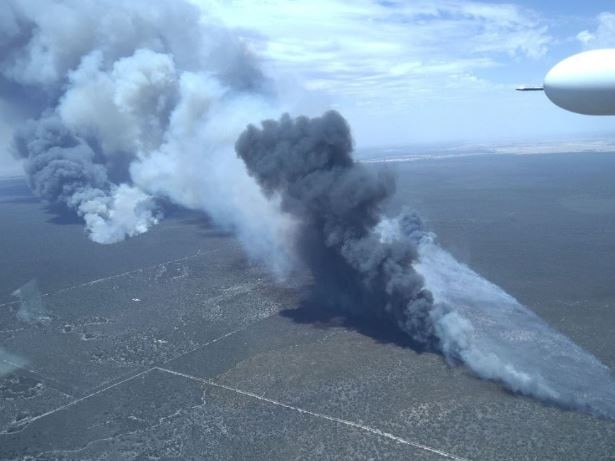 Lightning strikes have kicked off a fire in the Little Desert National Park in western Victoria. Picture:  VicEmergency Facebook