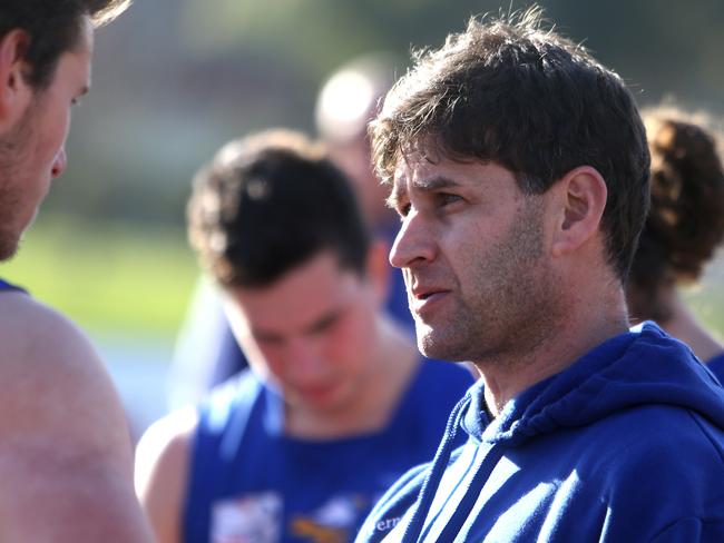 EFL Footy: Surrey Park v Ferntree Gully. Ferntree Gully coach Peter Farrell.Picture: Stuart Milligan