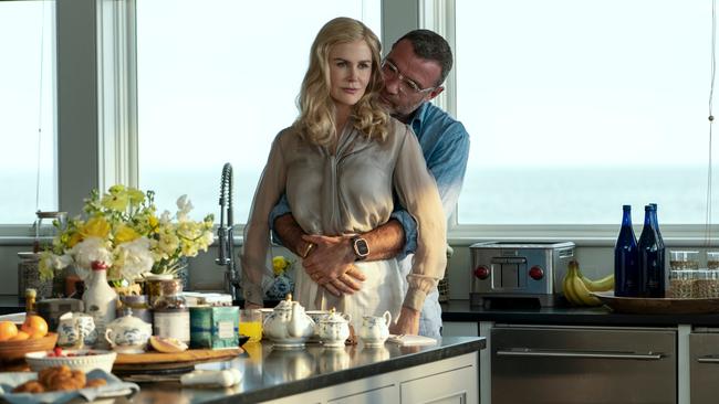 Nicole Kidman as Greer Winbury in The Perfect Couple, and Liev Schreiber as her husband Tag in The Perfect Couple. Picture: Seacia Pavao