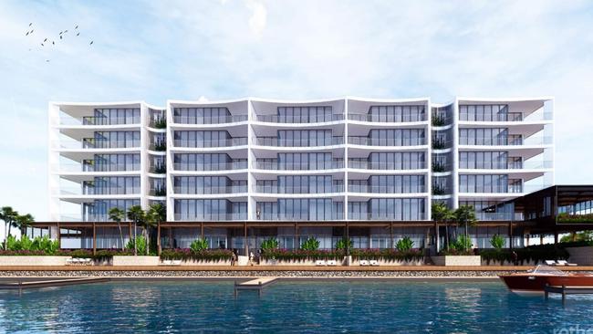 Kindred Developments lodged a new application for the Newport Marina. It will now be six storeys and feature apartments. Image: Rothelowman