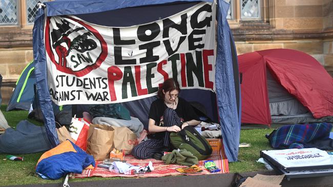Free Gaza Protestors camping at Sydney University .Photo Jeremy Piper