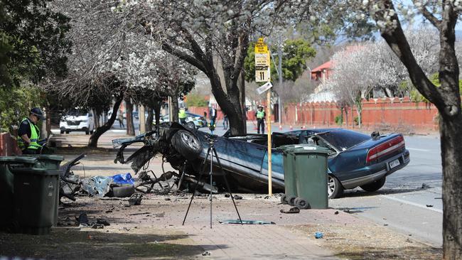 A 23-year-old man was killed in this Torrens Rd crash. Picture: Tait Schmaal