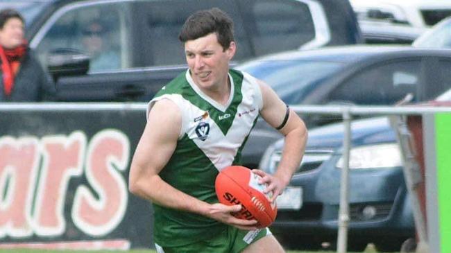 Jayden Hayes playing for Rokewood Corindhap before his death last October. Picture: Rokewood Corindhap.