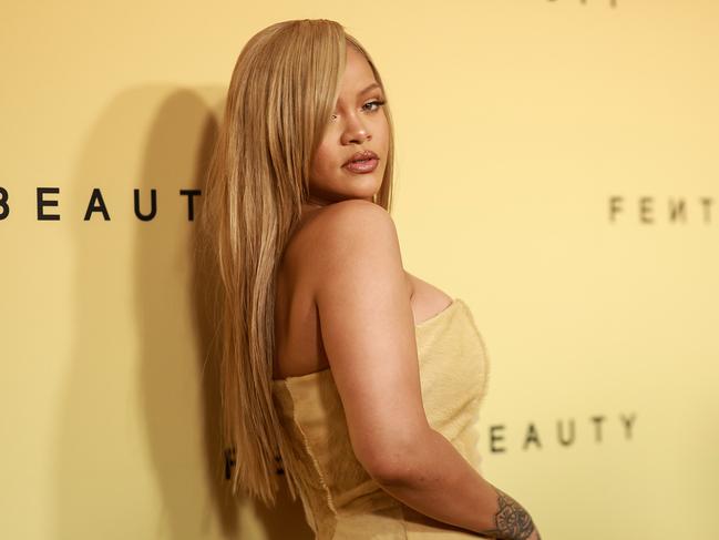 The singer appeared to hide her natural hair under this look in April at her Fenty Beauty new product launch. Picture: Matt Winkelmeyer/Getty Images