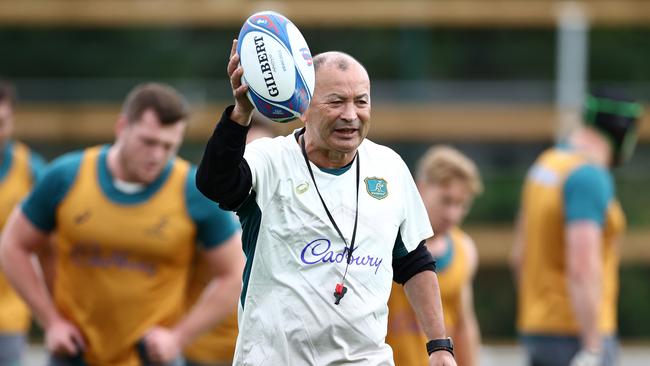 SAINT-ETIENNE, FRANCE - SEPTEMBER 21: Head Coach, Eddie Jones during a Wallabies training at Stade Roger Baudras on September 21, 2023 in Saint-Etienne, France. (Photo by Chris Hyde/Getty Images)