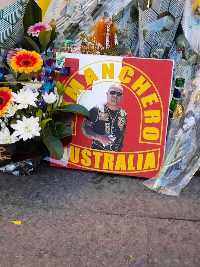 A memorial to slain Canberra Comanchero president Pitasoni Ulavalu.