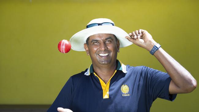 Clayfield College’s open team coach Harsha De Silva. Picture: Renae Droop