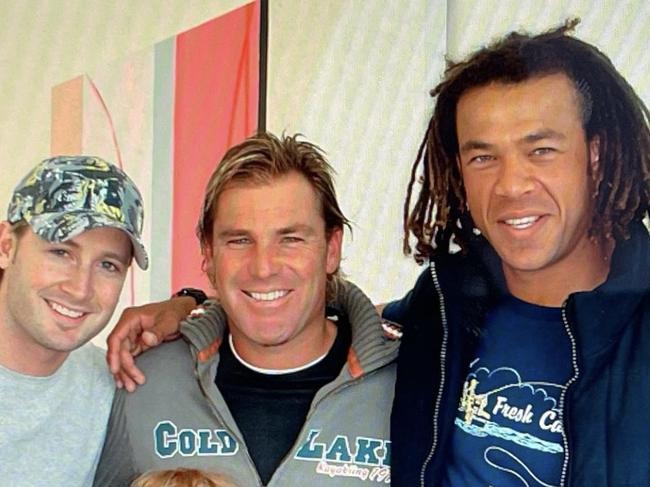 Michael Clarke, Shane Warne and Andrew Symonds. Pic: Instagram