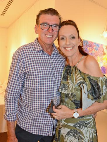 Rob and Janelle Gunthorpe at Ken Done art exhibition opening at Gallery One, Southport. Picture: Regina King