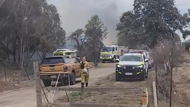 Fire ravaging Gawler Rd house at Two Wells Picture: Amanda Constable-Hardy/Facebook