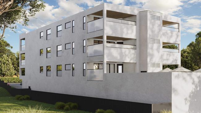 Artist impression of a three-storey apartment building proposed for Welland St, Port Noarlunga.