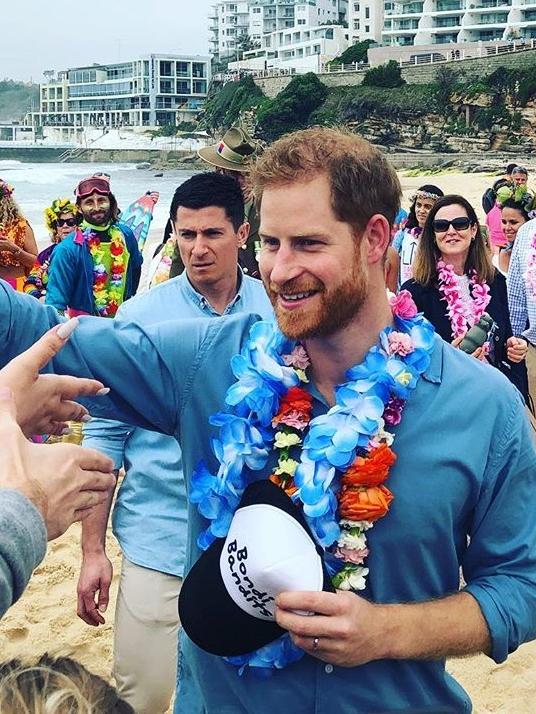 Prince Harry with a Bondi Bandits cap.