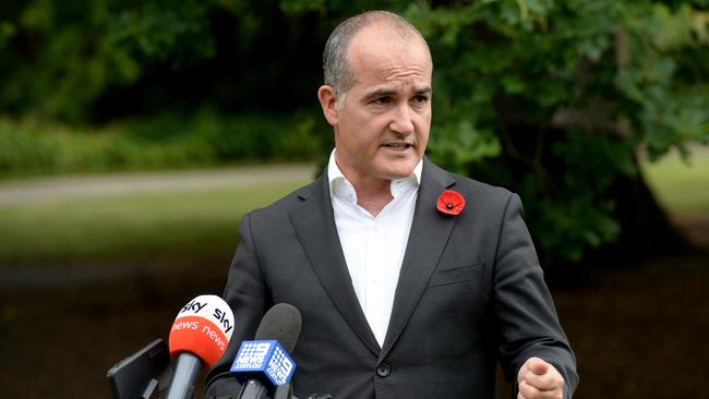 James Merlino Victorian Deputy Premier, addresses the media. Picture: NCA NewsWire / Andrew Henshaw