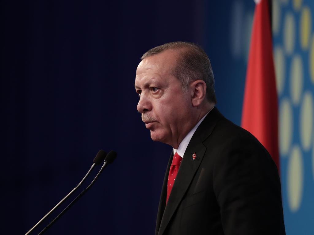 Turkey's President Recep Tayyip Erdogan delivers a press conference on the second day of the G20 Leader's Summit, in Buenos Aires, on December 1. Picture: AFP