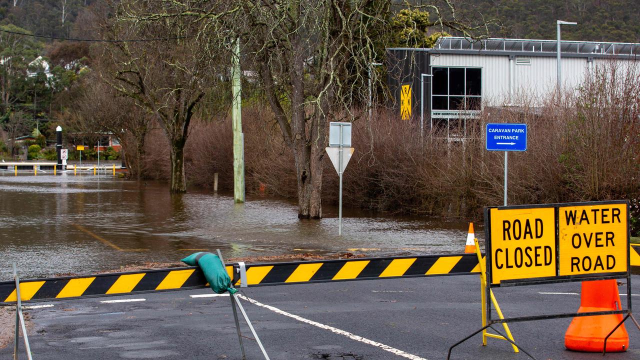 Floods at New Norfolk on Monday 2nd September. Picture: Linda Higginson