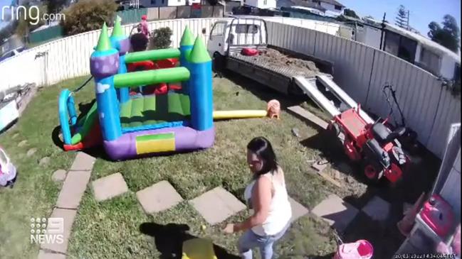 The attack occurred near a child’s birthday party. Picture: Nine News