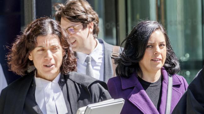 Moira Deeming (right) outside the Federal Court on Wednesday. Picture: David Geraghty/NewsWire