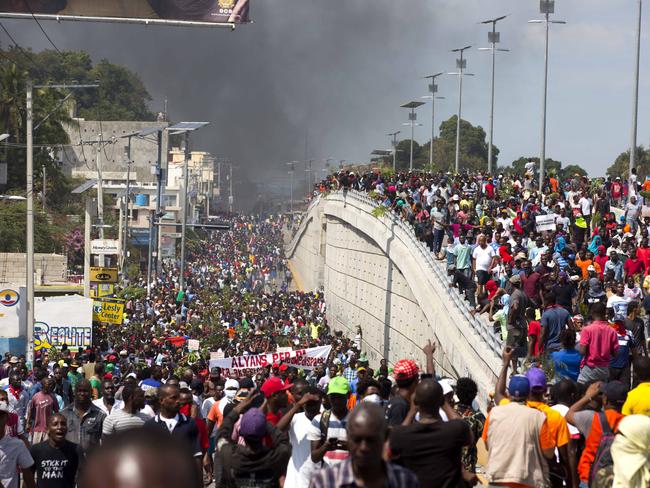 Riots and marches in Port-au-Prince, Haiti. Picture: AP