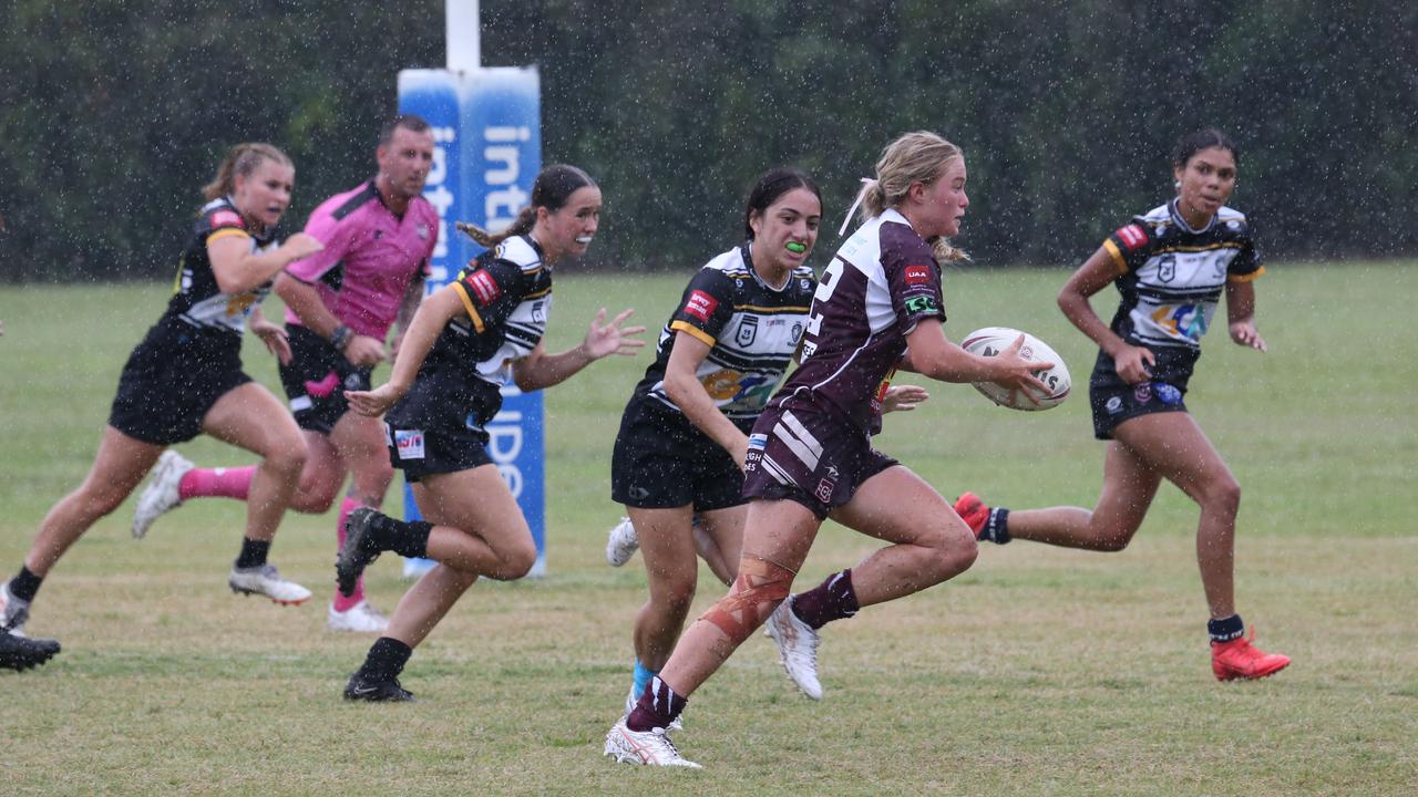 pre-season trial game between the Burleigh Bears and Tweed Seagulls at Piggabeen Oval. under-19s girls Burleigh Player No Tweed Player No Pic Mike Batterham