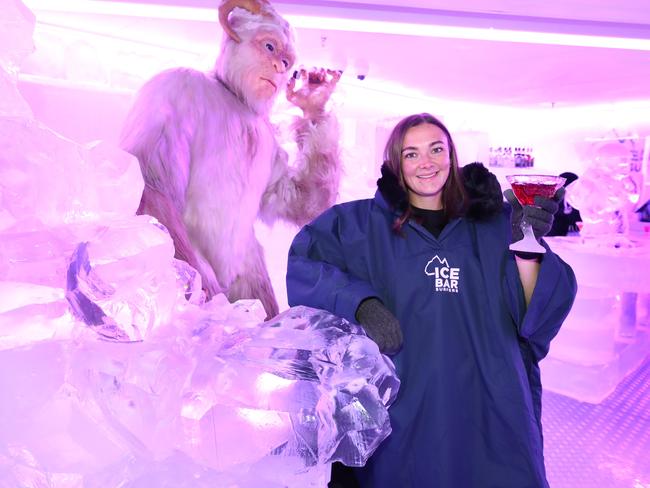 General manager Charlotte Stephens toasts the success of the new Surfers Paradise IceBar. Picture Glenn Hampson