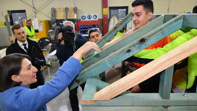 Premier Gladys Berejiklian has hit back at claims the government is playing “catch up”. Picture: AAP Image/Joel Carrett