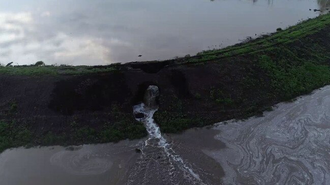 The hole continues to grow in size and there are fears the entire wall will collapse. Picture: Southern Downs Council