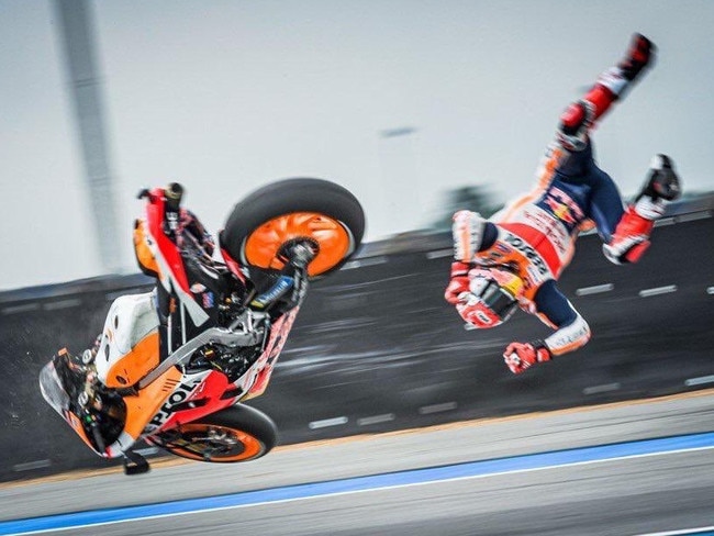 Marc Marquez thrown from his bike