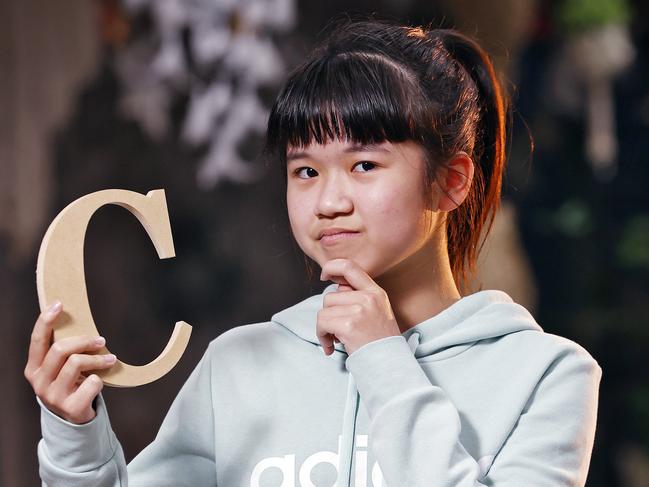 Patricia Wu encourages other children to give the Spelling Bee a go. Picture: Sam Ruttyn