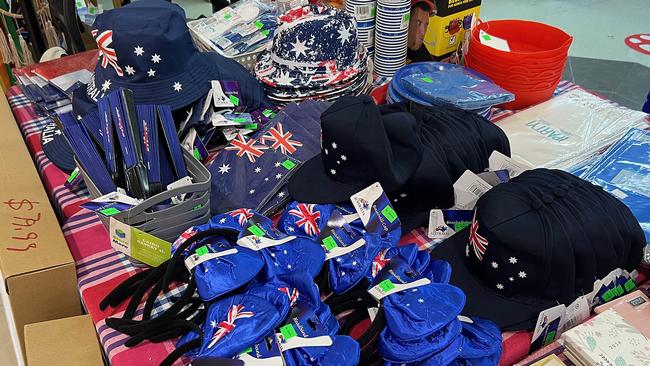 Woolworths stores have withdrawn the sale of Australia Day merchandise – but smaller discount stores have plenty. Picture: NCA NewsWire/Tertius Pickard