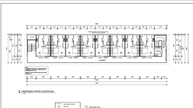 The two-storey structure will have eight units on the bottom floor along with a further six units on the upper floor with a reception area attached to the main structure.