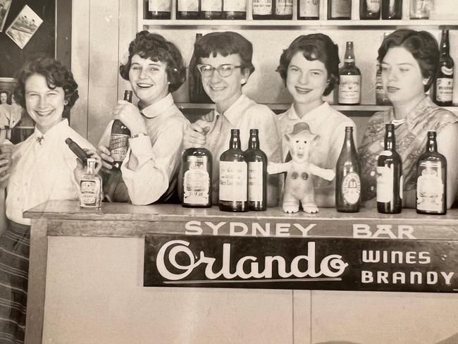 Vianney, second from left, enjoys a night out with fellow students at the University of Sydney. Her father insisted she study before making the final decision to go into a convent.