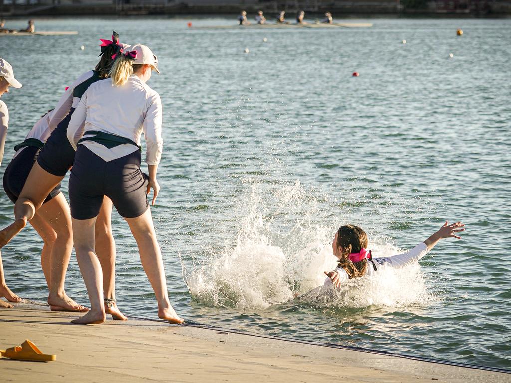 Seymour College girls celebrate. Picture: AAP / Mike Burton