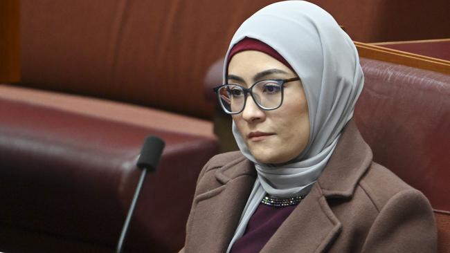 Senator Fatima Payman broke Labor’s cardinal rule when she crossed the floor to support a Greens’ motion on Palestinian statehood. Picture: NewsWire/ Martin Ollman