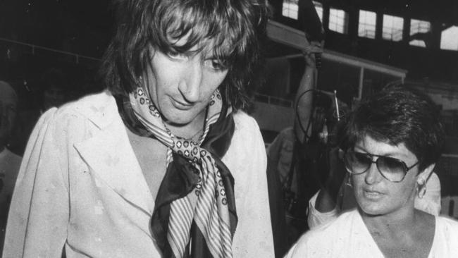 Singer Rod Stewart with publicist Patti Mostyn in her heyday.