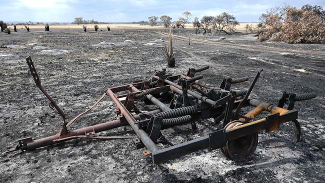 A burnt part of Kangaroo Island farmer Rick Morris' 2,300-acre property. Picture: Peter Parks / AFP