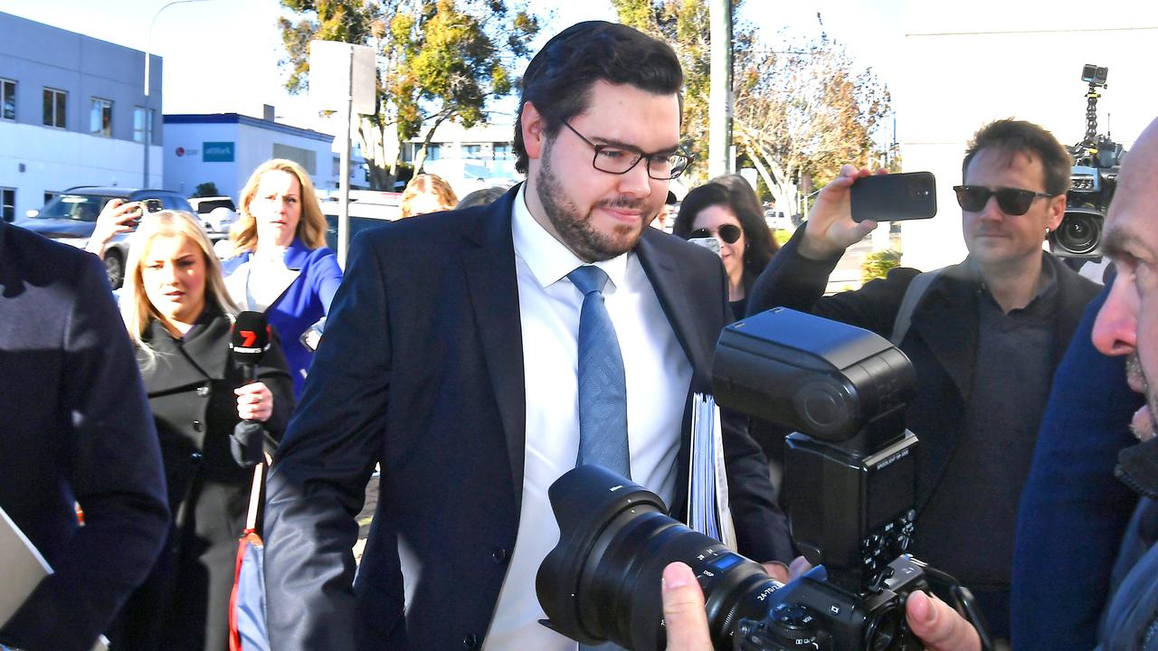 Former parliamentary staffer Bruce Lehrmann arrives to Toowoomba Magistrates Court. Picture: NewsWire / John Gass