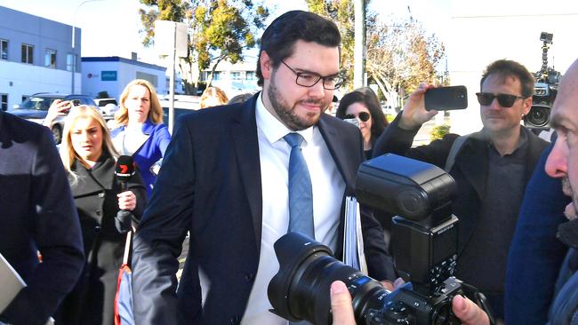 Former parliamentary staffer Bruce Lehrmann arrives to Toowoomba Magistrates Court. Picture: NewsWire / John Gass