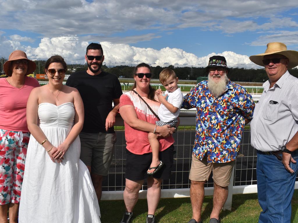 The Iszlaub family at Ipswich Turf Club. Picture: Grace Koo