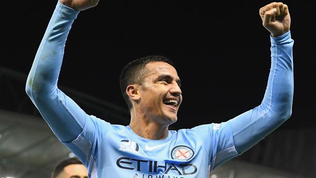 Departing Melbourne City striker Tim Cahill. Picture: Getty Images.