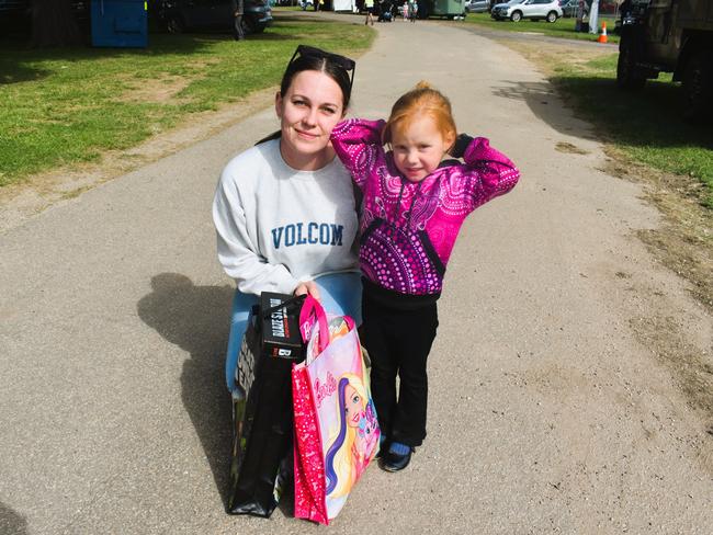 Attendees enjoying the 159th Sale Agricultural Show at the Sale Showgrounds on Friday, November 01, 2024: Moisha Paul and Kailani. Picture: Jack Colantuono