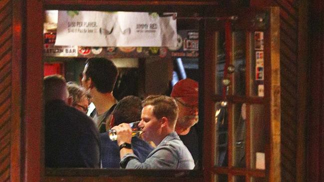 Steve Smith enjoys a solo drink while in New York. Picture: Backgrid