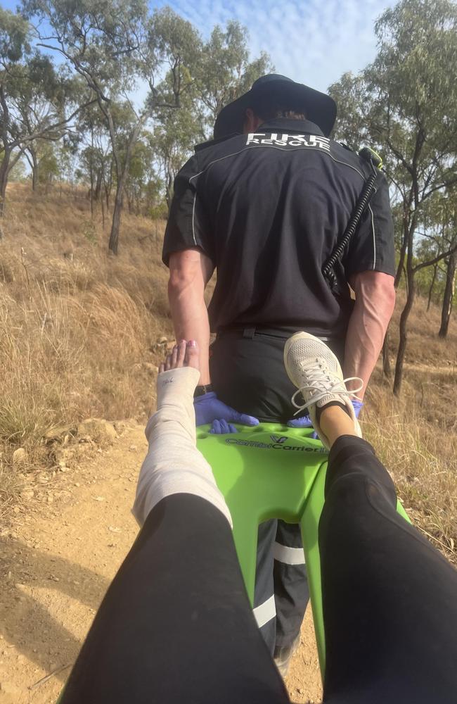 Lisa Bathe was bitten by a snake on the Mount Louisa Bush Walking Track. Pictures: Supplied