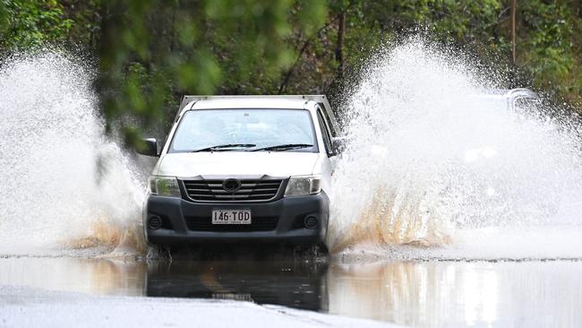 Flood warnings are in place for parts of Queensland as heavy rain that fell in past days makes it way downstream through the state’s river systems. Picture: NewsWire / John Gass