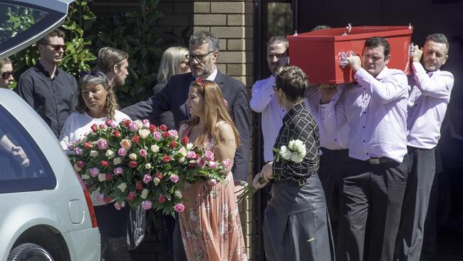 Helena Broadbent’s funeral in Glenroy. Picture: Tony Gough