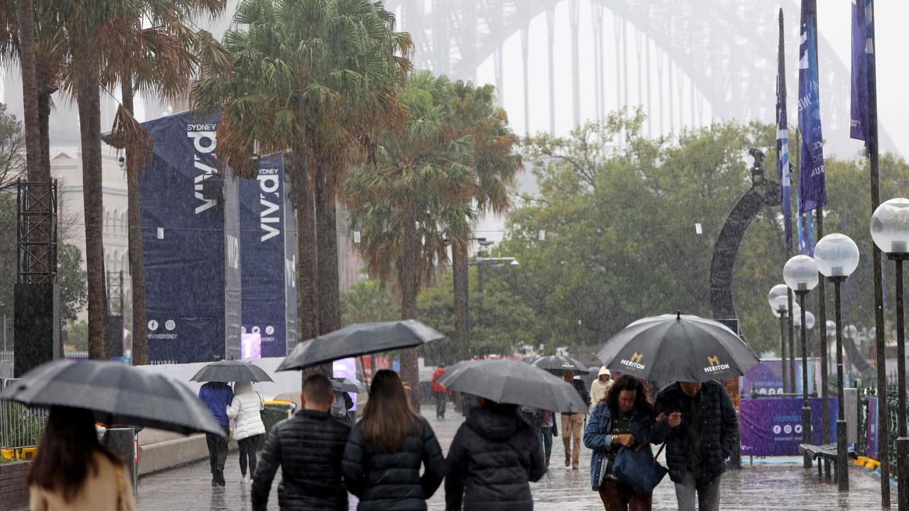 Sydney was blanketed by rain on Saturday. Picture: NewsWire / Damian Shaw