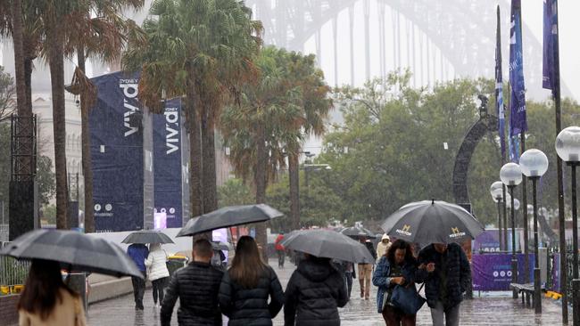 Sydney was blanketed by rain on Saturday. Picture: NewsWire / Damian Shaw