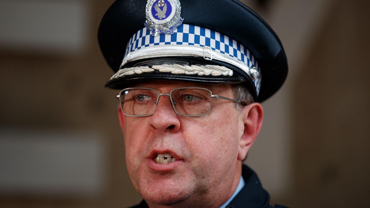 Assistant Commissioner Mark Walton speaking to the media. Picture: NewsWire / Nikki Short